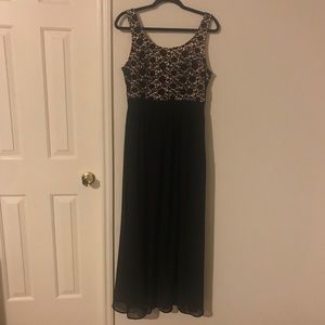 LC Lauren Conrad black & nude crochet maxi dress